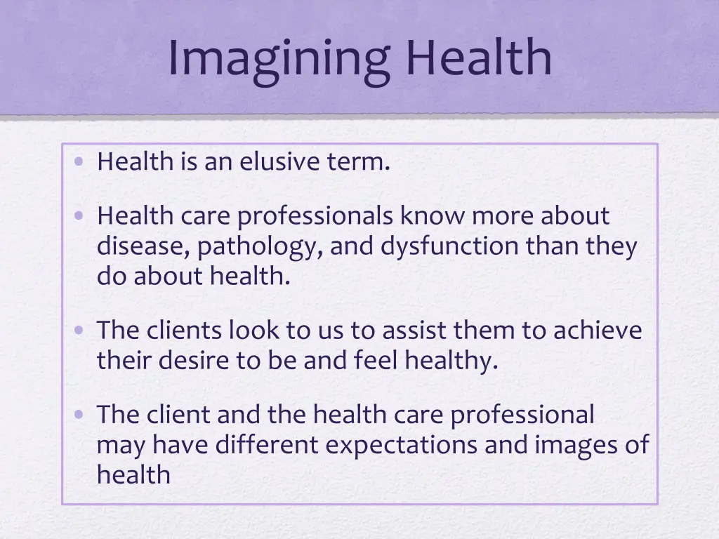 imagining health