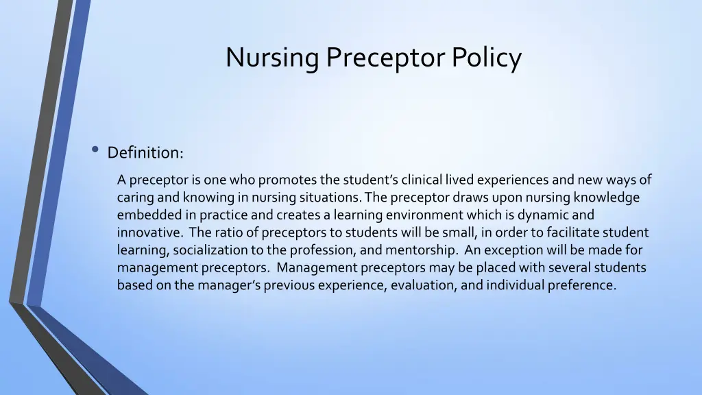 nursing preceptor policy