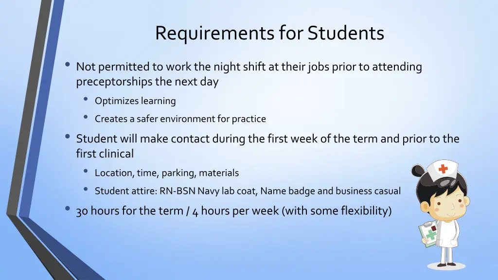 requirements for students