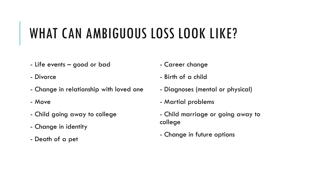 what can ambiguous loss look like