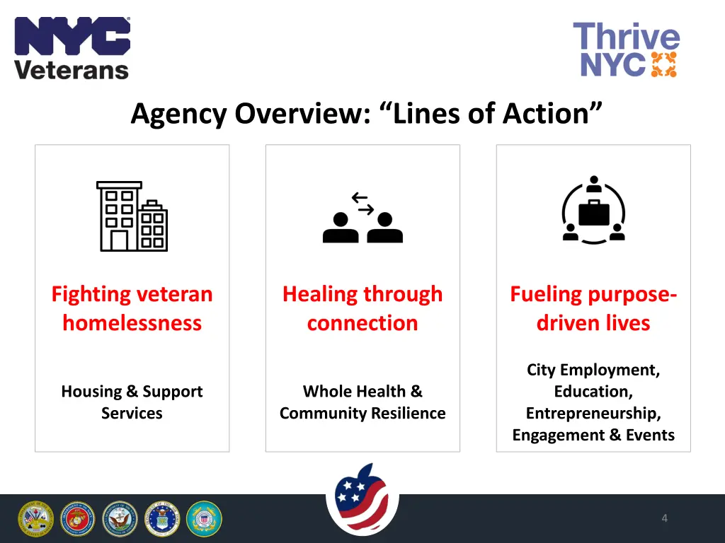 agency overview lines of action