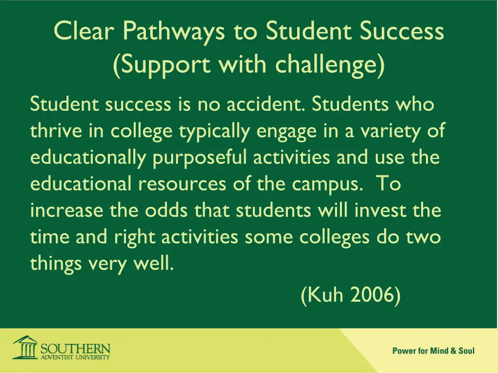 clear pathways to student success support with