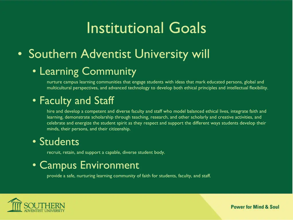 institutional goals