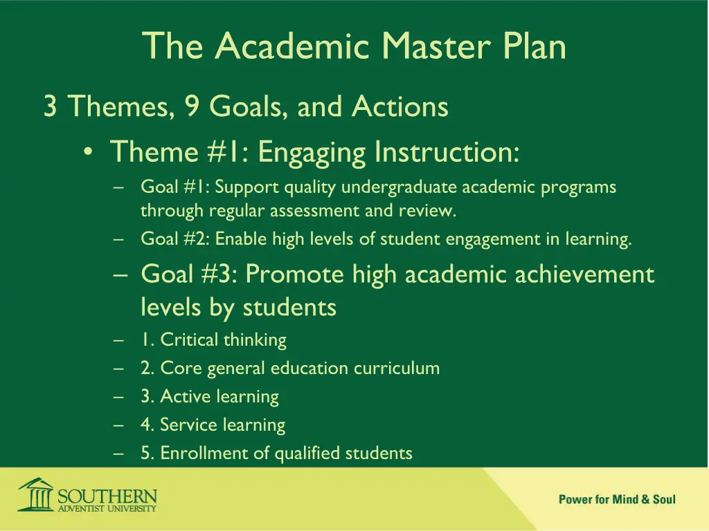 the academic master plan