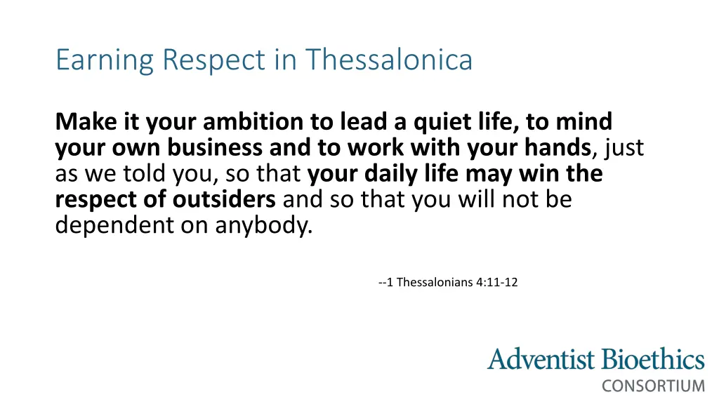 earning respect in thessalonica