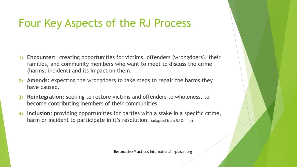 four key aspects of the rj process