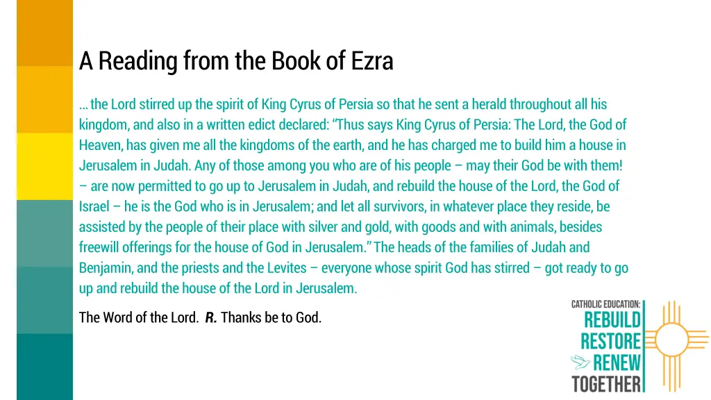 a reading from the book of ezra