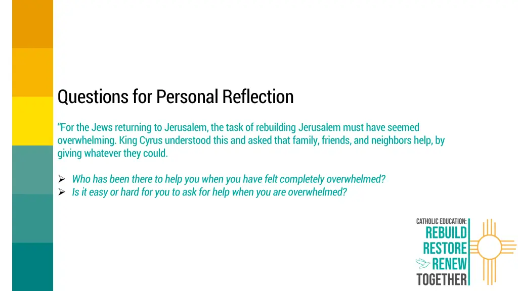 questions for personal reflection