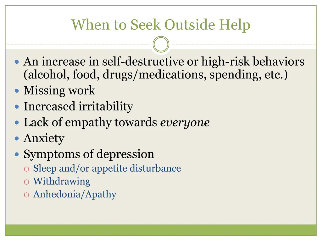 when to seek outside help