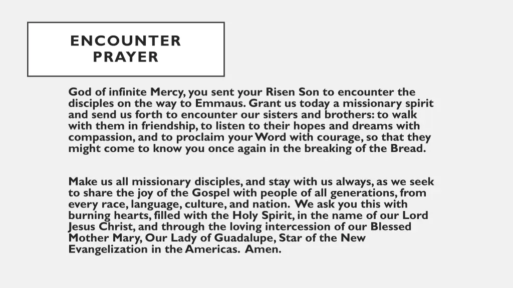 encounter prayer