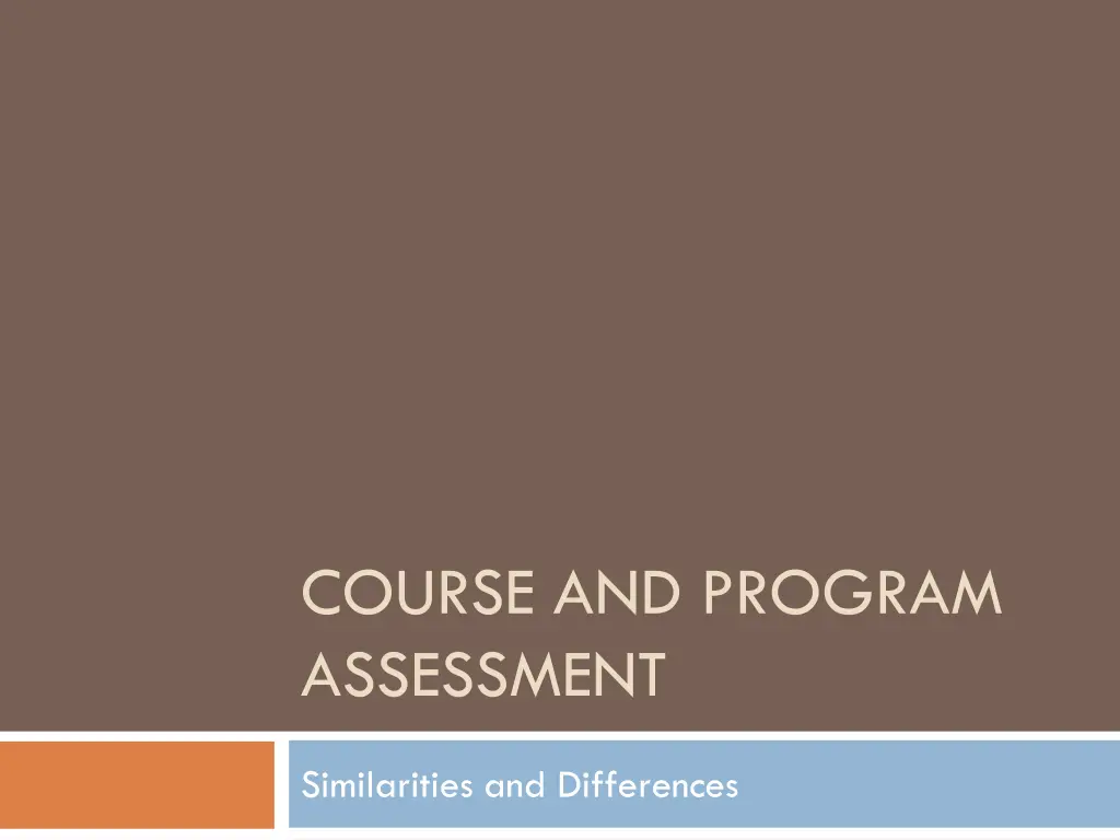 course and program assessment