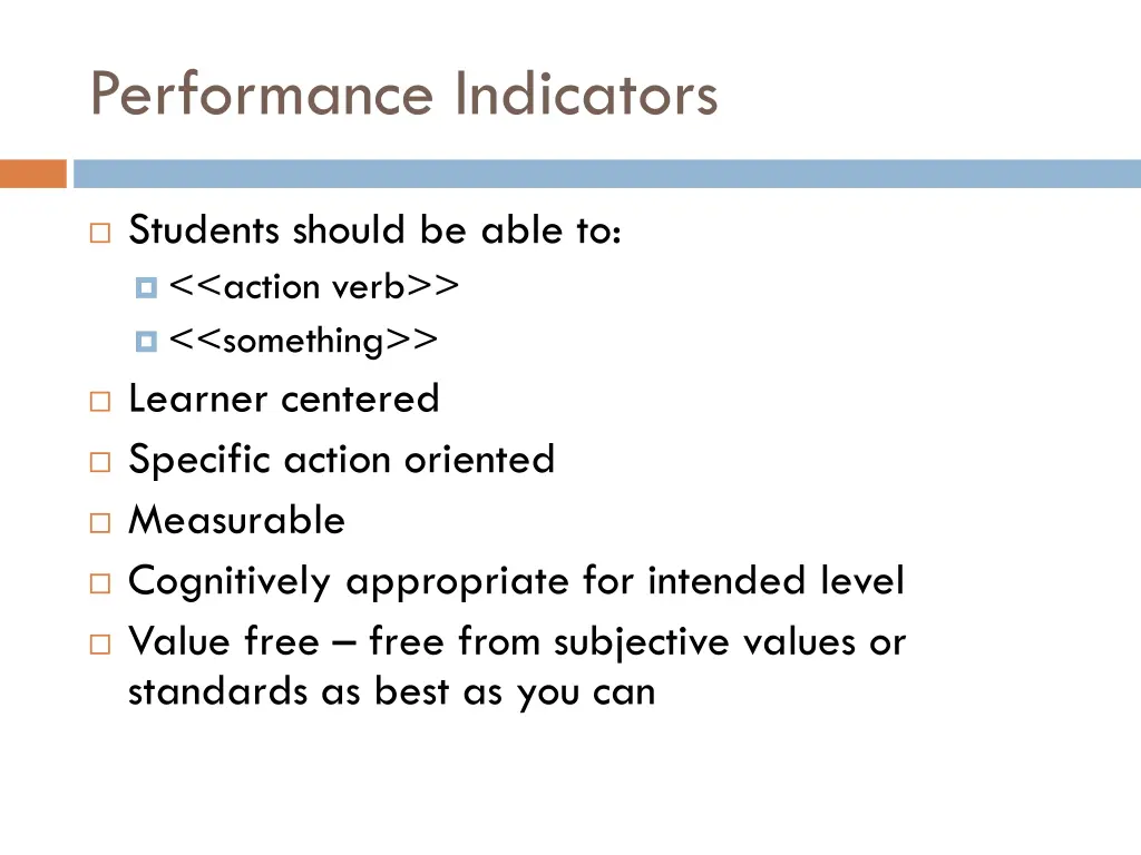 performance indicators 1