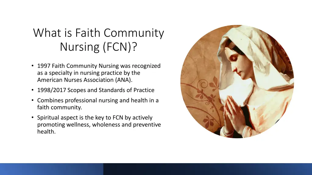 what is faith community nursing fcn 1