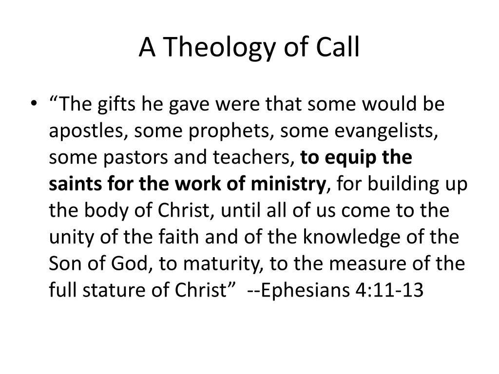 a theology of call 1