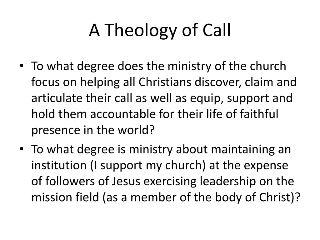 a theology of call 2