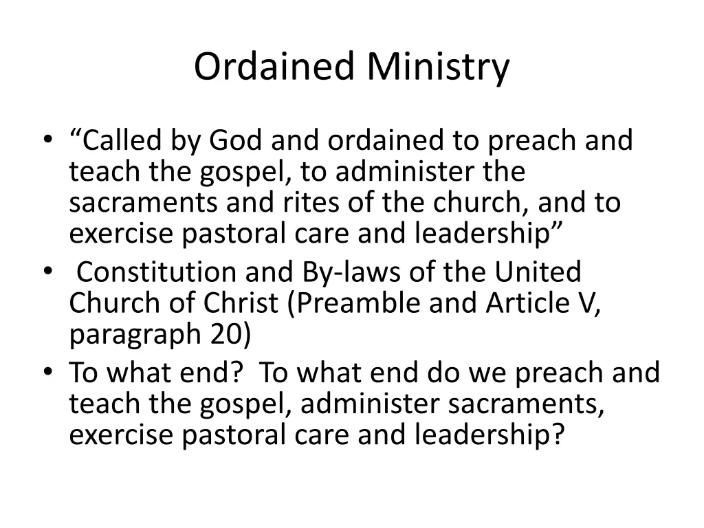 ordained ministry