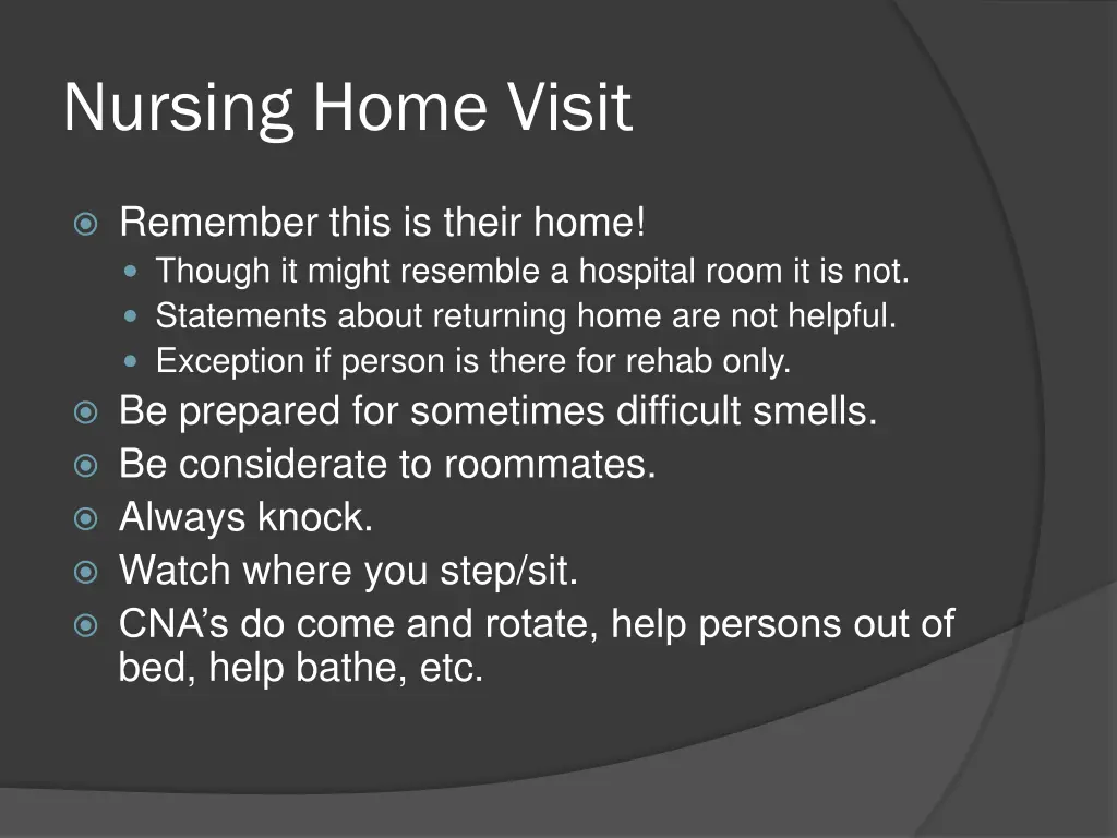 nursing home visit