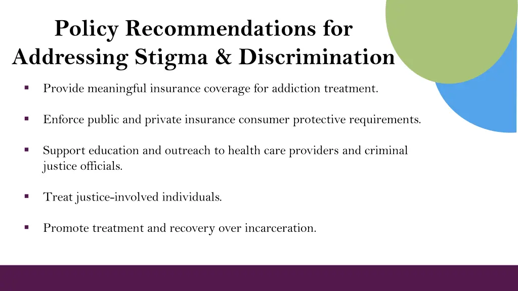 policy recommendations for addressing stigma