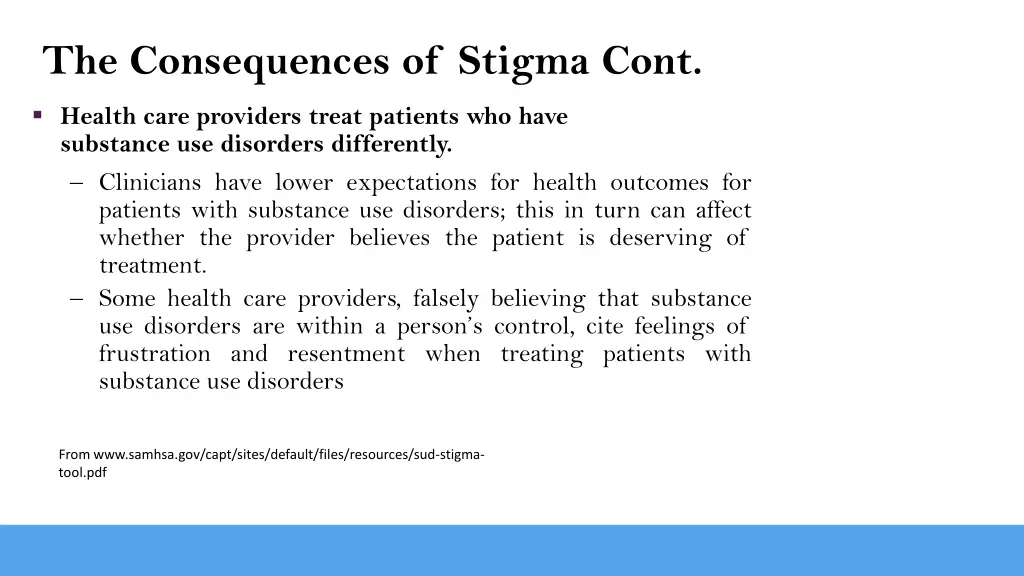 the consequences of stigma cont