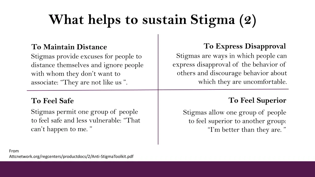 what helps to sustain stigma 2