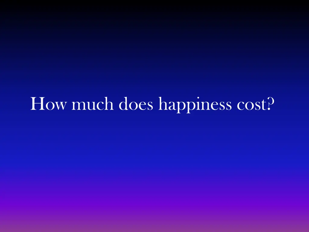 how much does happiness cost