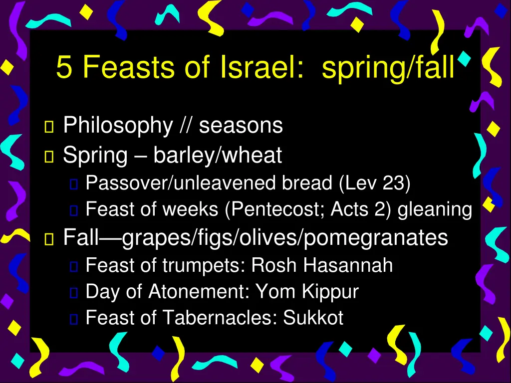 5 feasts of israel spring fall