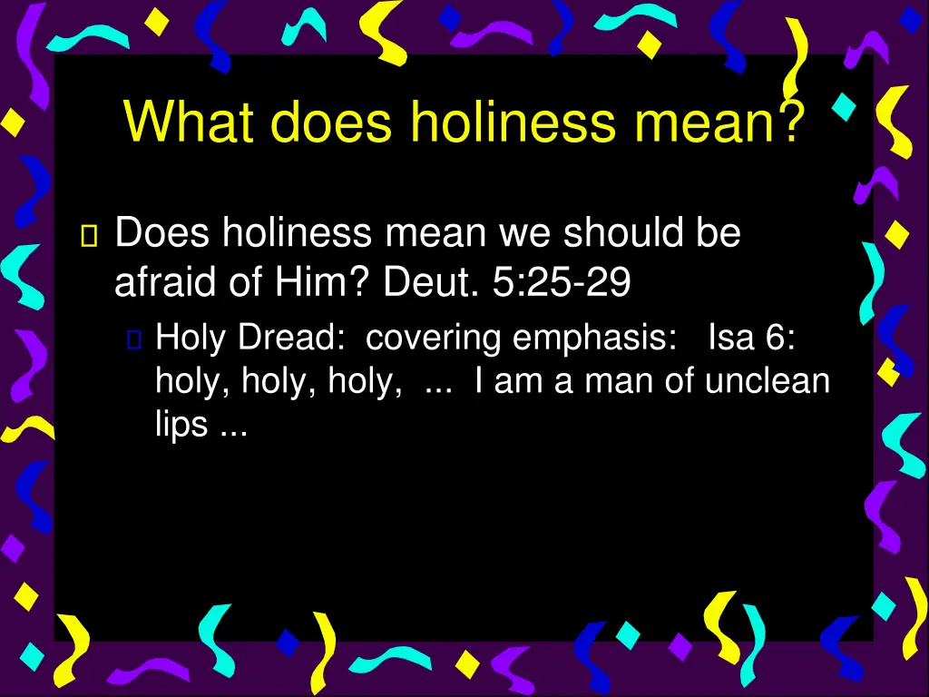 what does holiness mean 1