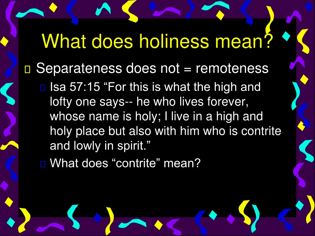 what does holiness mean