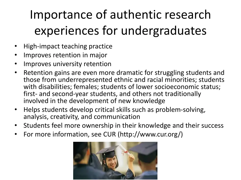 importance of authentic research experiences