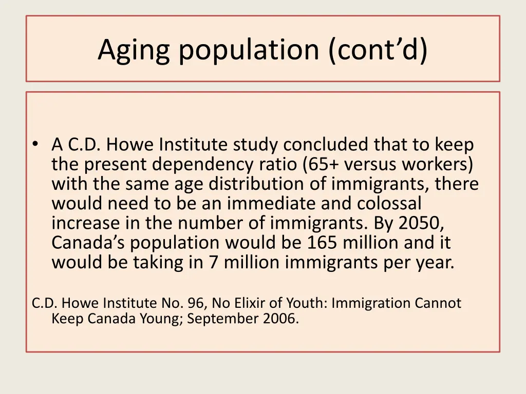 aging population cont d