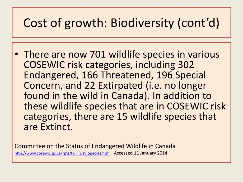 cost of growth biodiversity cont d 1