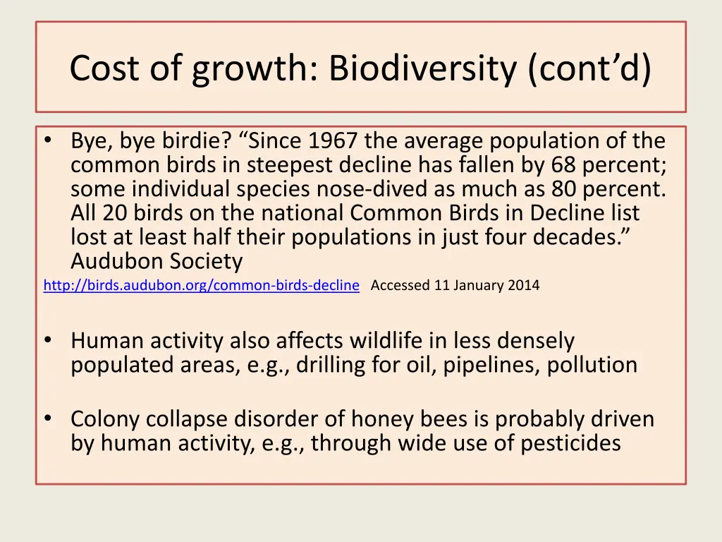 cost of growth biodiversity cont d 3