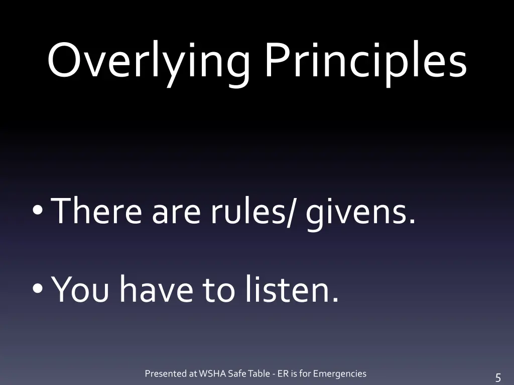 overlying principles