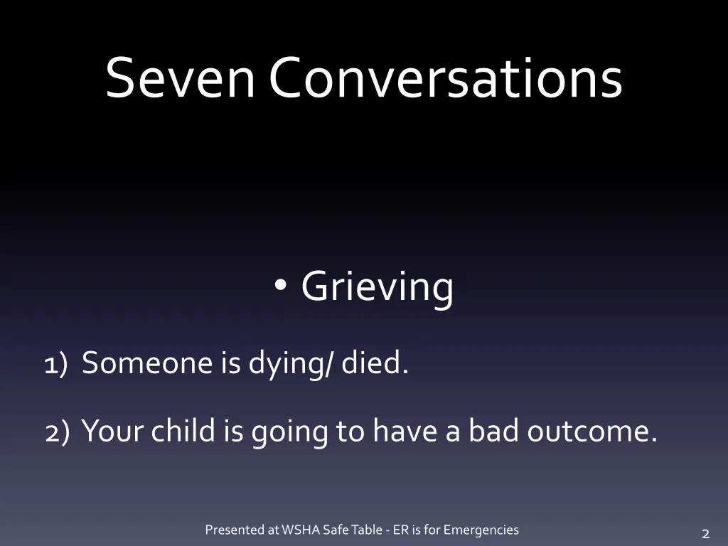 seven conversations