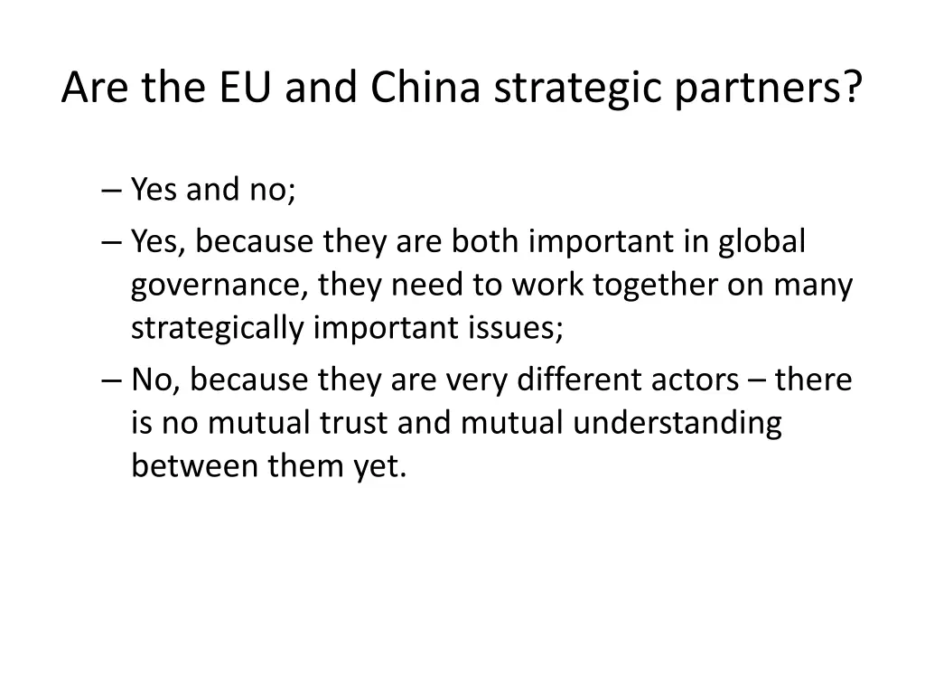 are the eu and china strategic partners