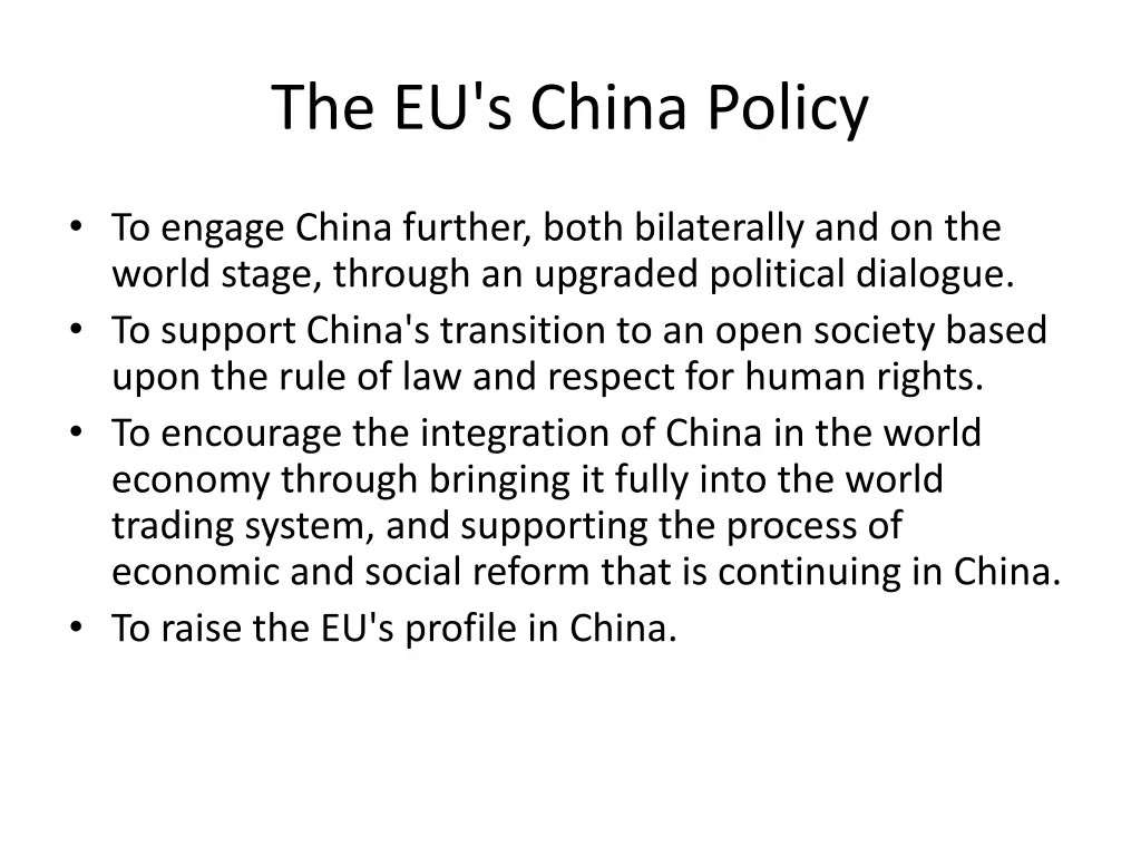 the eu s china policy