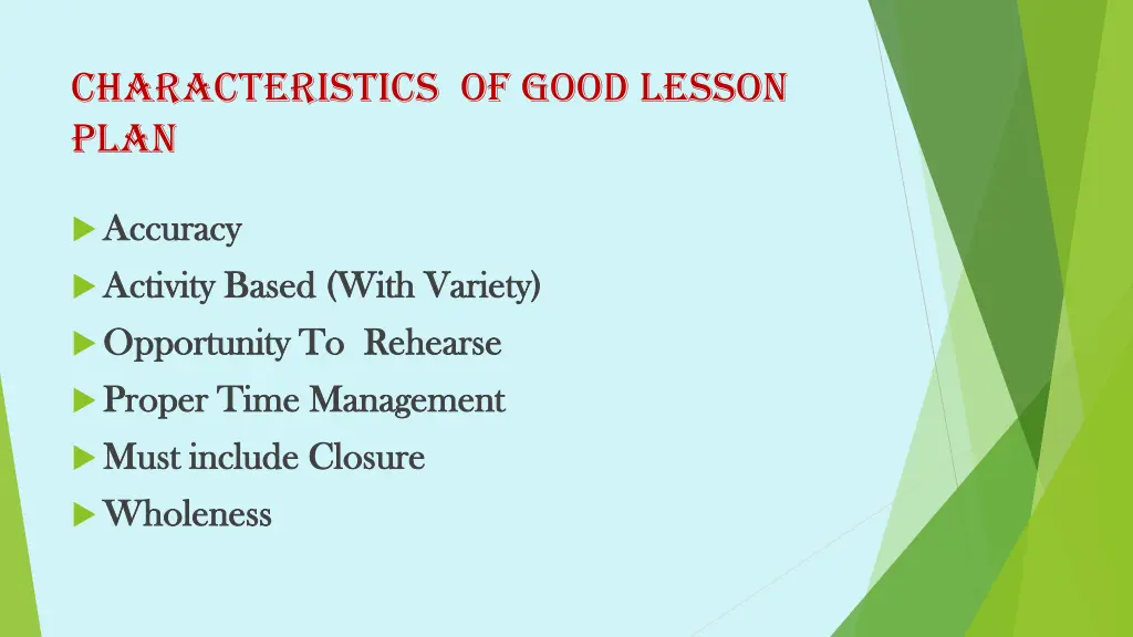 characteristics of good lesson plan