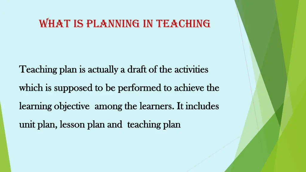 what is planning in teaching