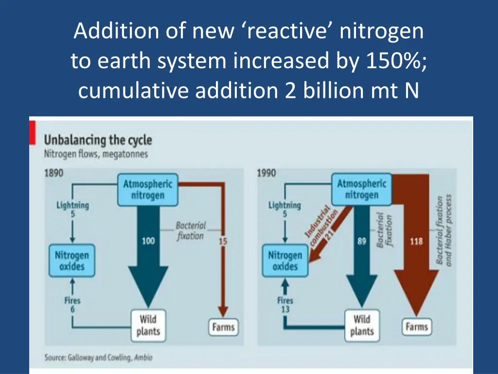 addition of new reactive nitrogen to earth system