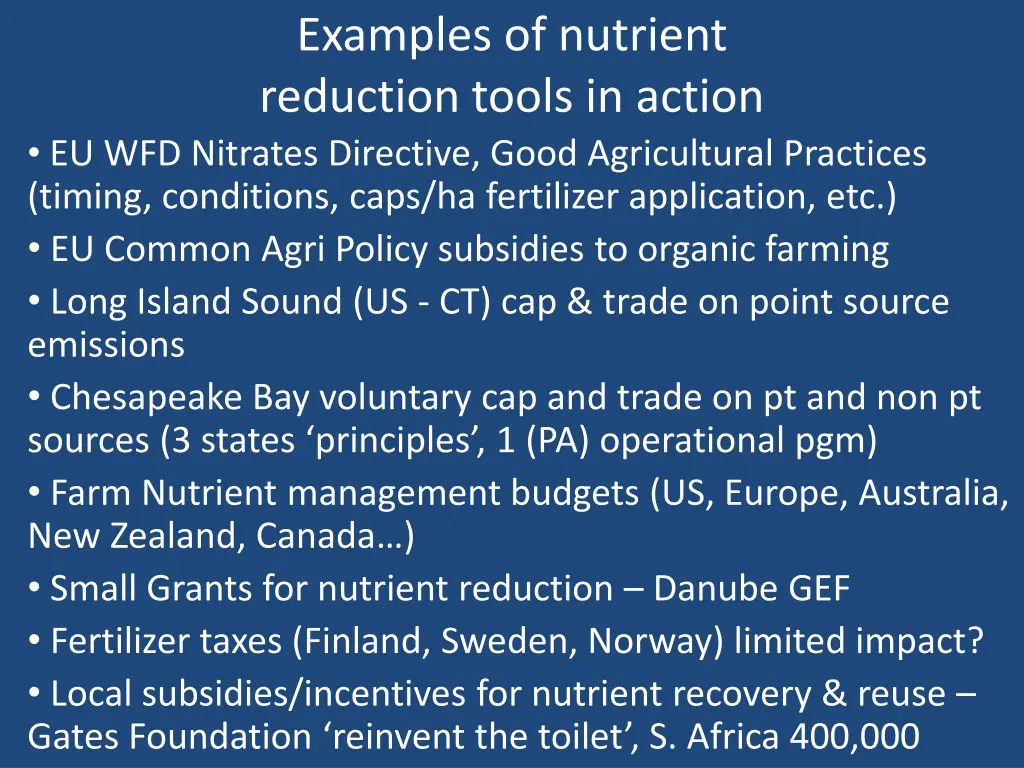 examples of nutrient reduction tools in action