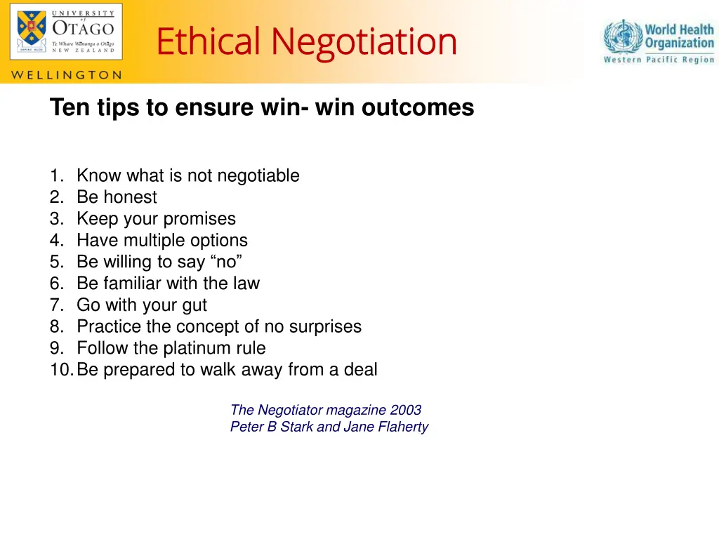 ethical negotiation ethical negotiation