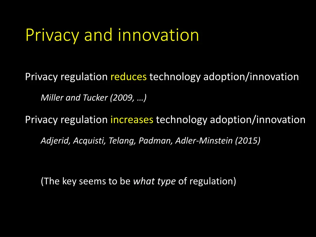 privacy and innovation