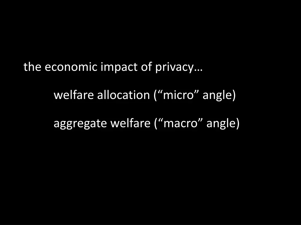 the economic impact of privacy