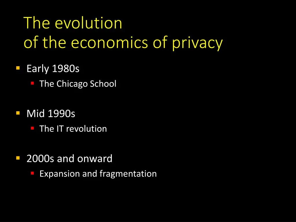 the evolution of the economics of privacy