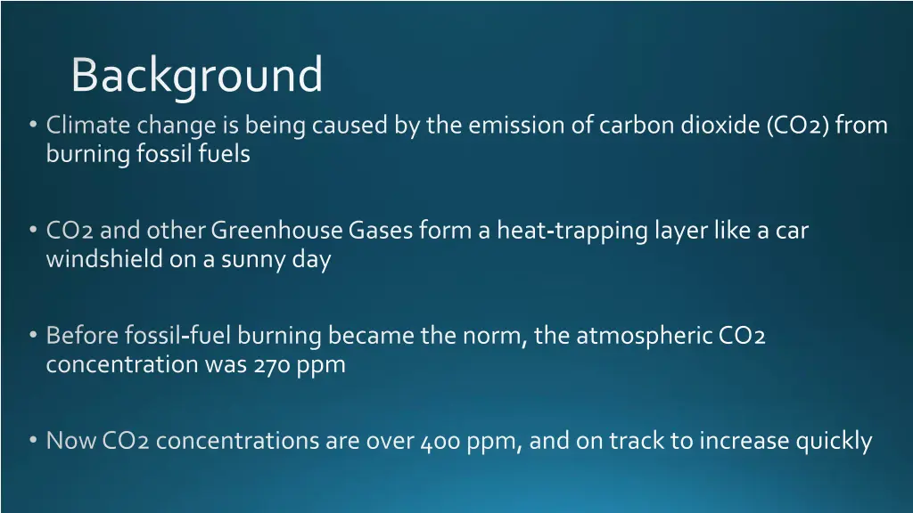 background climate change is being caused