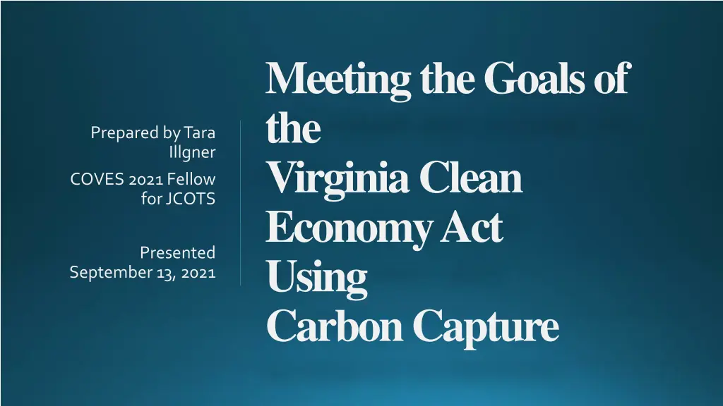 meeting the goals of the virginia clean economy