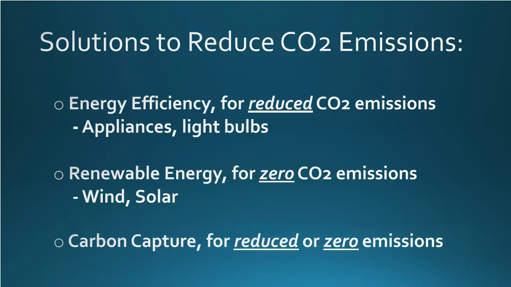 solutions to reduce co2 emissions