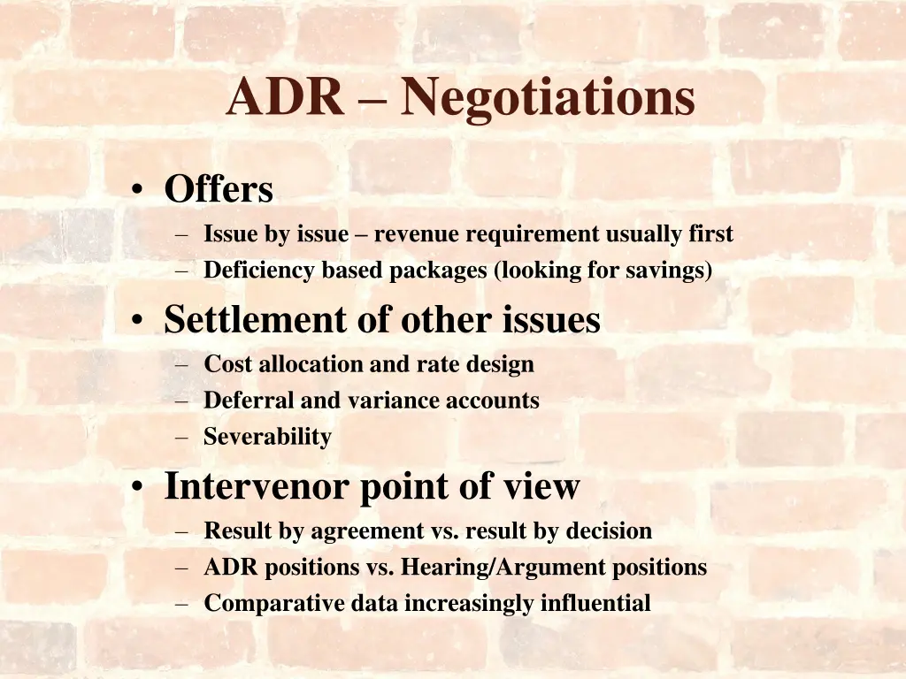 adr negotiations