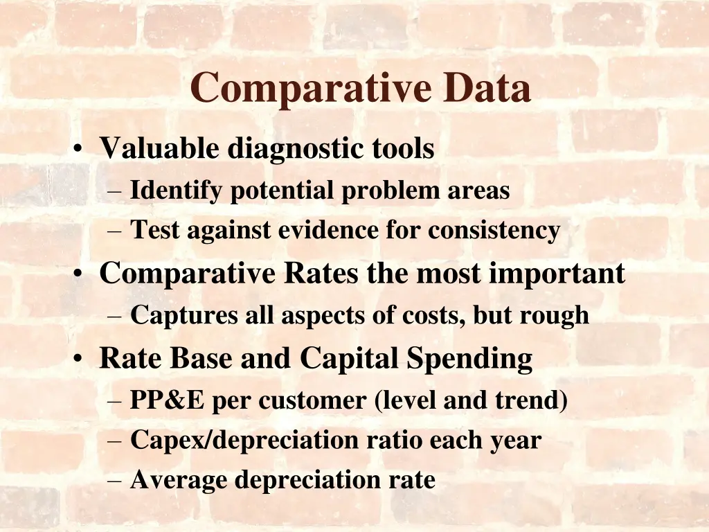 comparative data