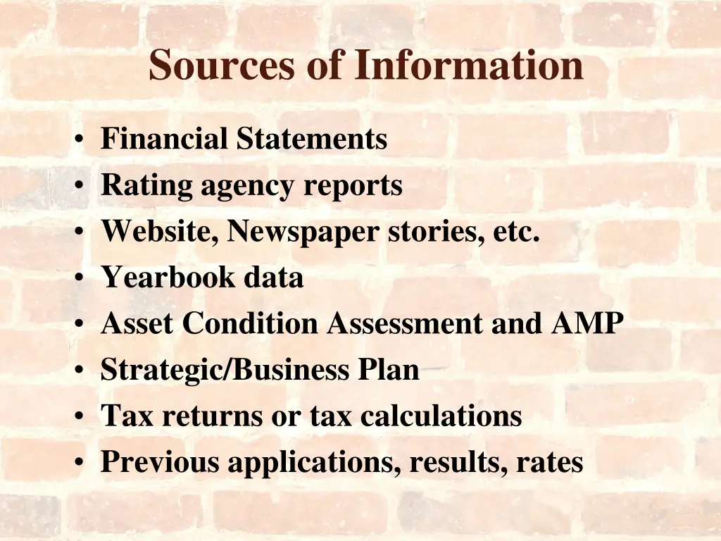 sources of information